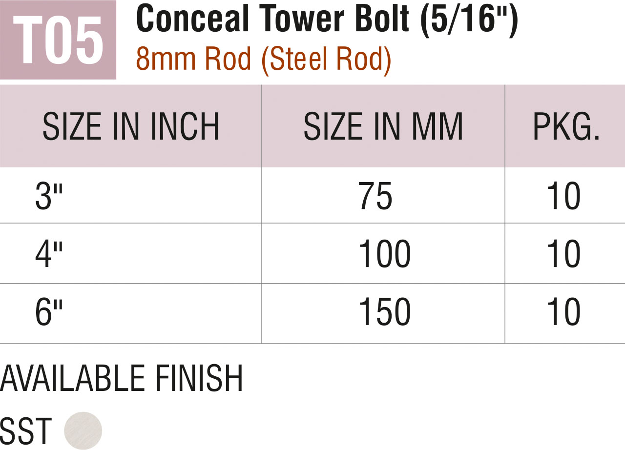 Brass Tower Bolts