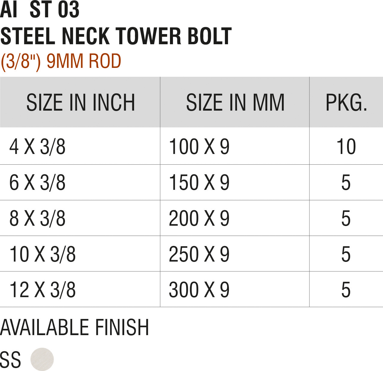 Tower Bolts