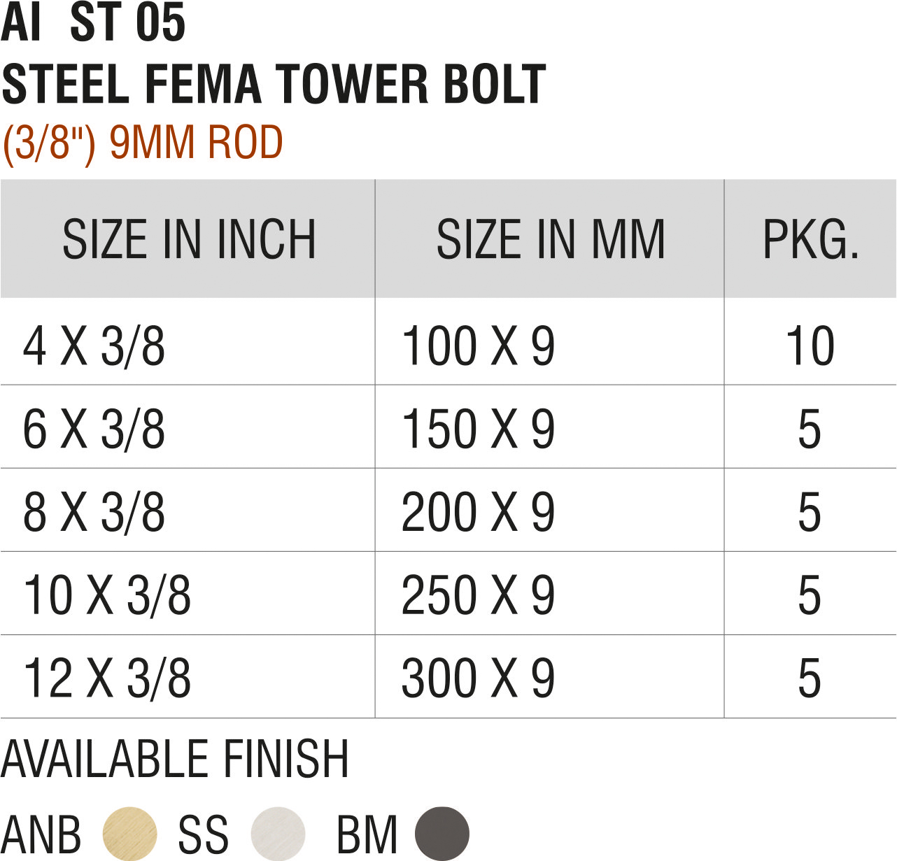 Tower Bolts
