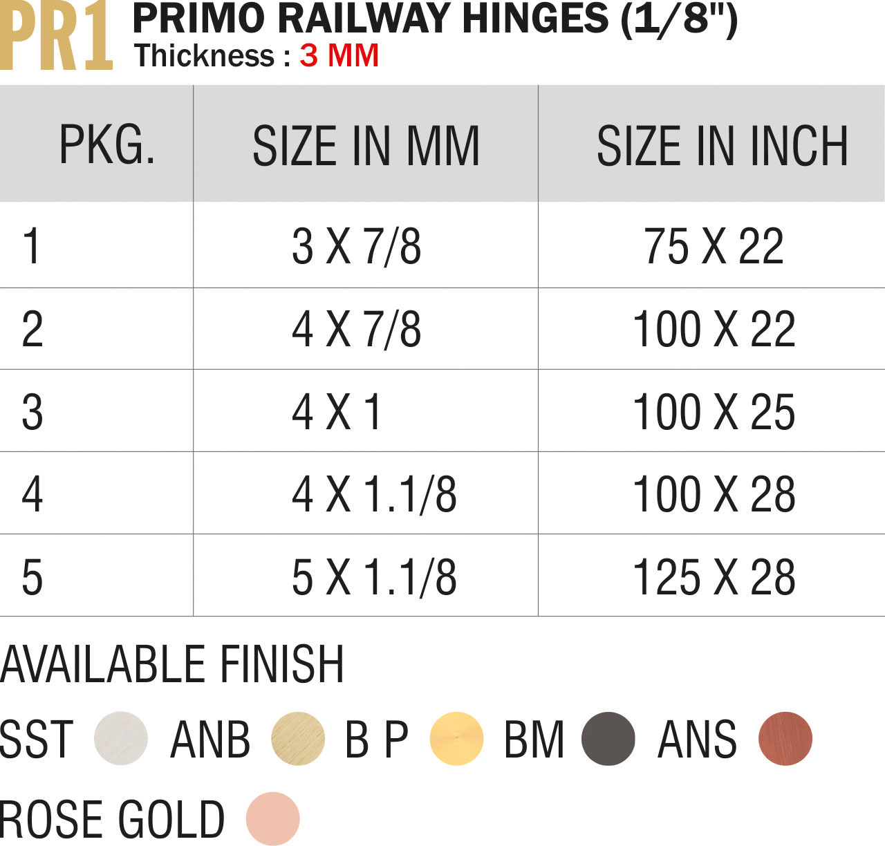 Exclusive Hinges